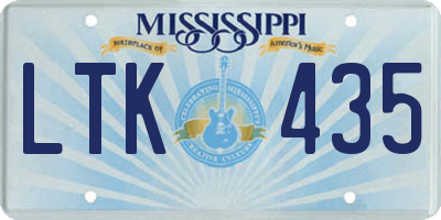 MS license plate LTK435