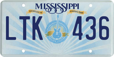 MS license plate LTK436