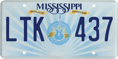MS license plate LTK437