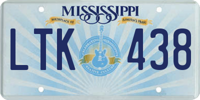MS license plate LTK438
