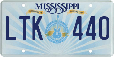 MS license plate LTK440