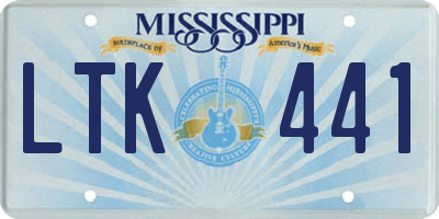 MS license plate LTK441