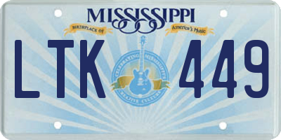 MS license plate LTK449