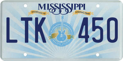 MS license plate LTK450