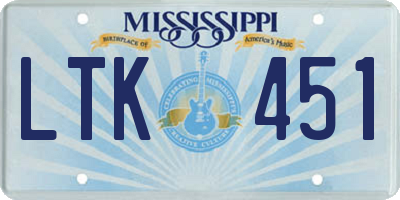 MS license plate LTK451