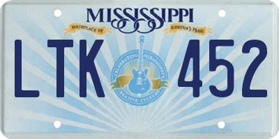 MS license plate LTK452