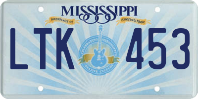 MS license plate LTK453