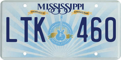 MS license plate LTK460