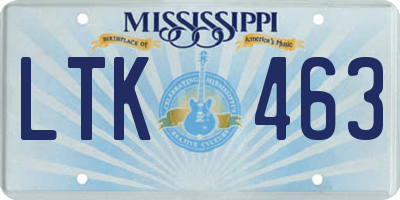 MS license plate LTK463