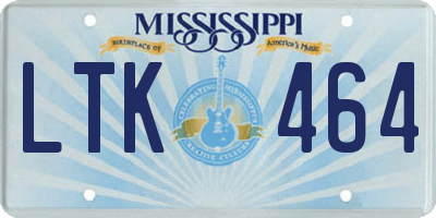 MS license plate LTK464