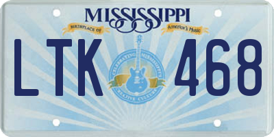 MS license plate LTK468