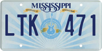 MS license plate LTK471