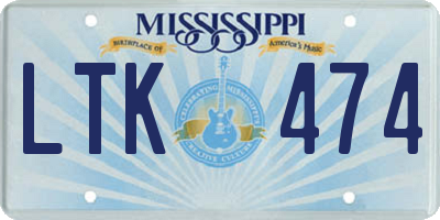 MS license plate LTK474