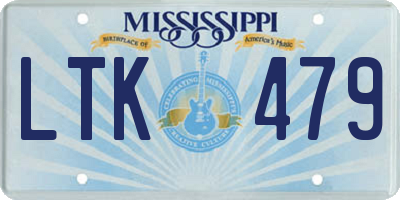 MS license plate LTK479