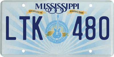 MS license plate LTK480