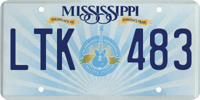 MS license plate LTK483