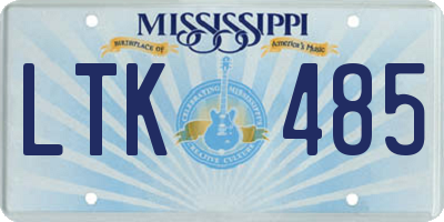 MS license plate LTK485