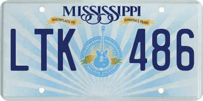 MS license plate LTK486