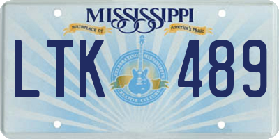 MS license plate LTK489