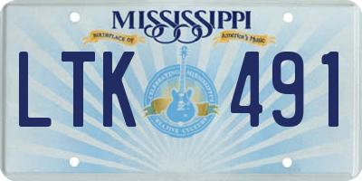 MS license plate LTK491