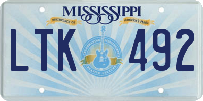 MS license plate LTK492