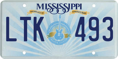 MS license plate LTK493