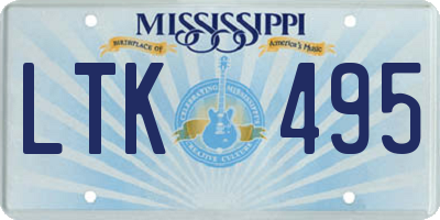 MS license plate LTK495