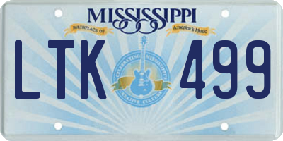 MS license plate LTK499