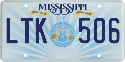 MS license plate LTK506
