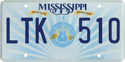 MS license plate LTK510