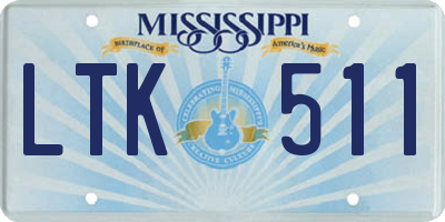 MS license plate LTK511