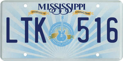 MS license plate LTK516