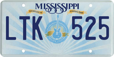 MS license plate LTK525