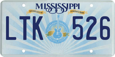 MS license plate LTK526