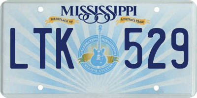 MS license plate LTK529