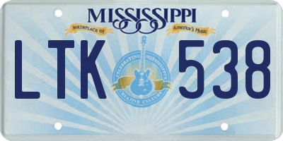 MS license plate LTK538
