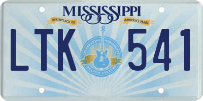 MS license plate LTK541