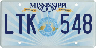 MS license plate LTK548