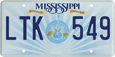 MS license plate LTK549