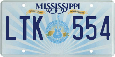 MS license plate LTK554