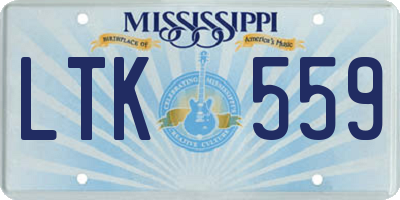 MS license plate LTK559