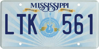 MS license plate LTK561