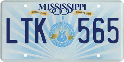 MS license plate LTK565