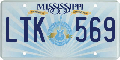 MS license plate LTK569