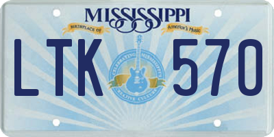 MS license plate LTK570