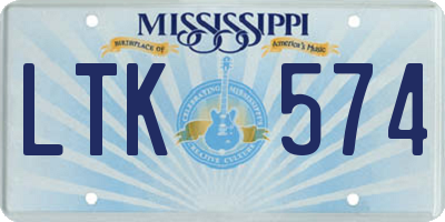 MS license plate LTK574