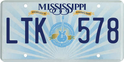 MS license plate LTK578