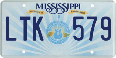MS license plate LTK579