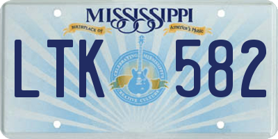 MS license plate LTK582