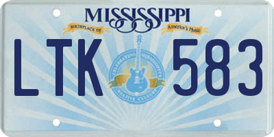 MS license plate LTK583